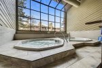 Unwind in the complex hot tub after a day of outdoor adventure 